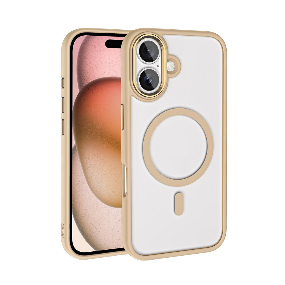 Apple iPhone 16 Kılıf Wireless Şarj Özellikli Zore Krom M-safe Silikon Kapak - 3