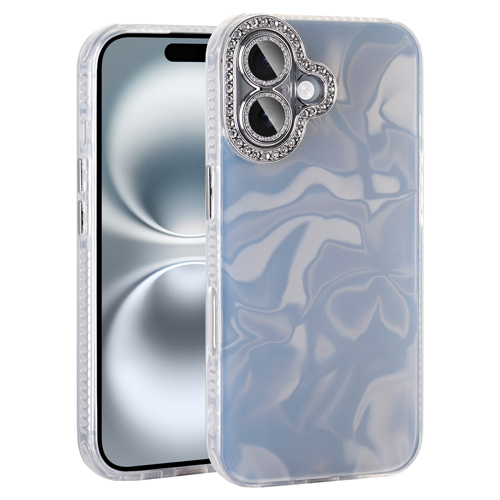 Apple iPhone 16 Plus Airbag Case with Shiny Stone Detail Design Zore Esila Cover - 1