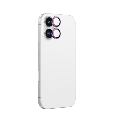 Apple iPhone 16 Plus Amazingthing Anti Reflective Kamera Lens Koruyucu + Kolay Uygulama Aparatlı Pembe