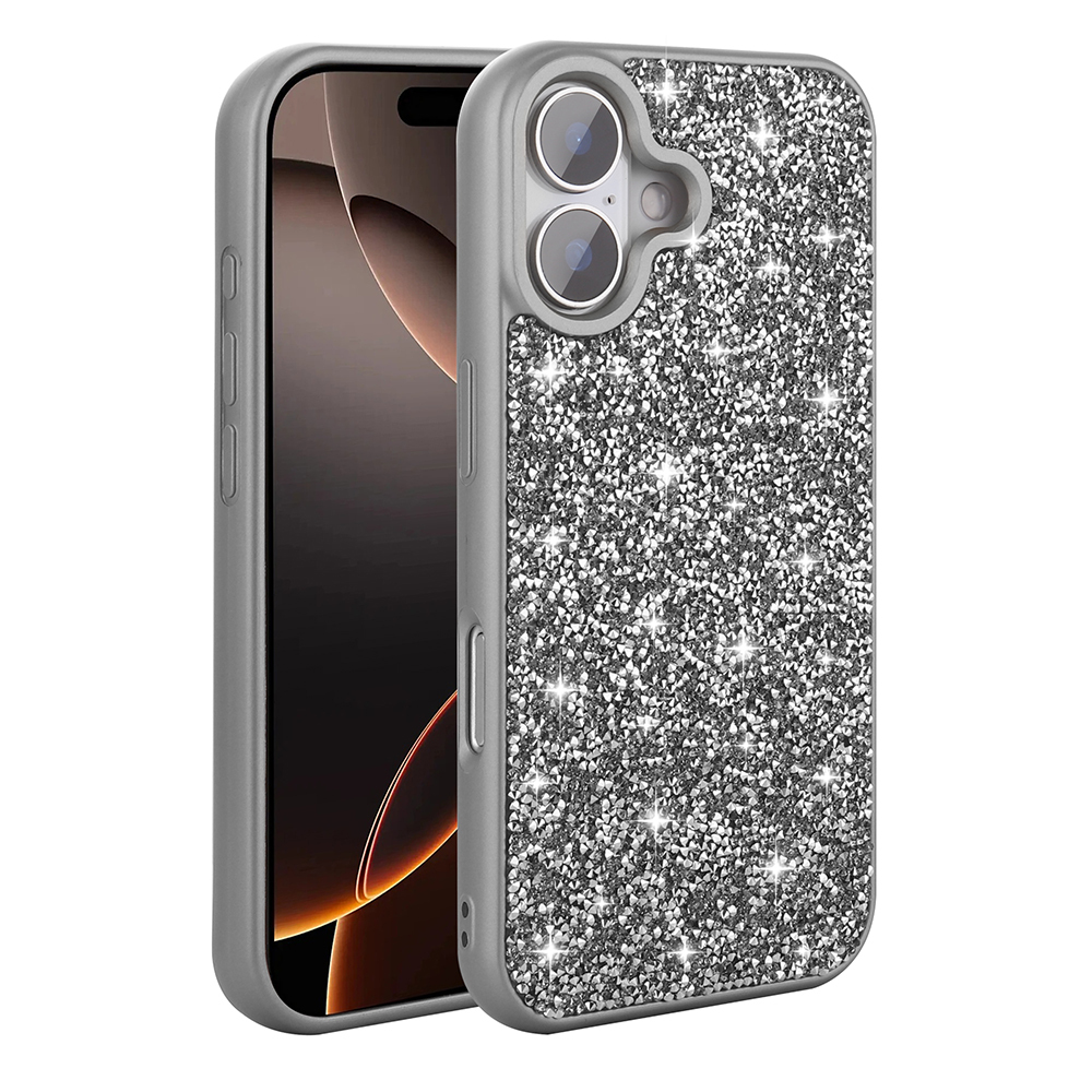 Apple iPhone 16 Plus Case Bright Stone Design Zore Diamond Cover - 15