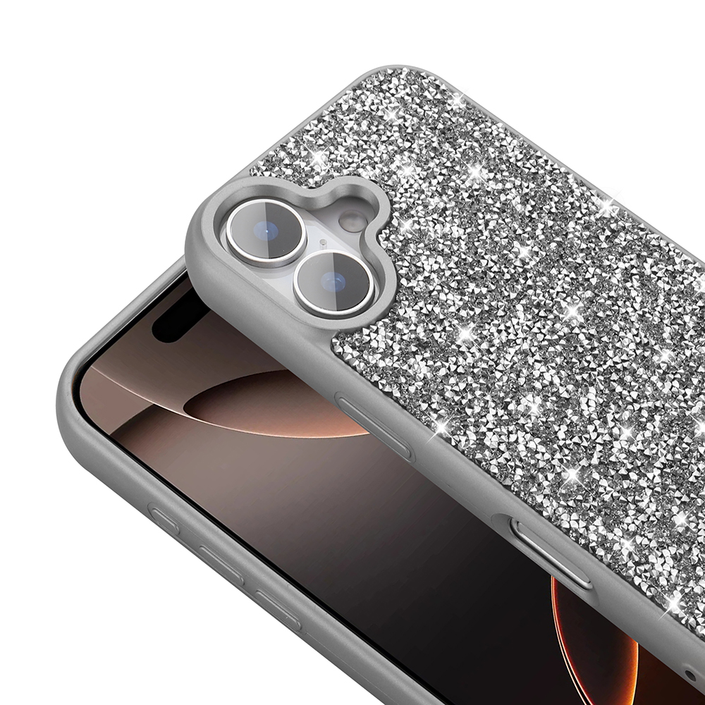 Apple iPhone 16 Plus Case Bright Stone Design Zore Diamond Cover - 14