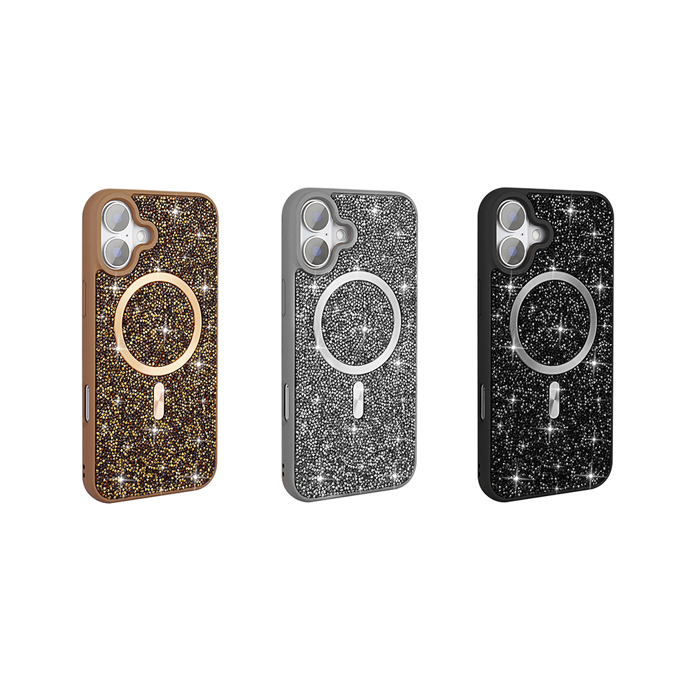 Apple iPhone 16 Plus Case Diamond Design Magsafe Charging Feature Zore Mosaic Silicone Cover - 11
