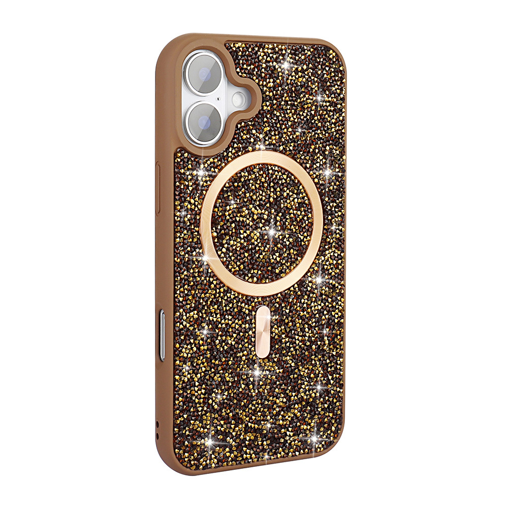Apple iPhone 16 Plus Case Diamond Design Magsafe Charging Feature Zore Mosaic Silicone Cover - 1