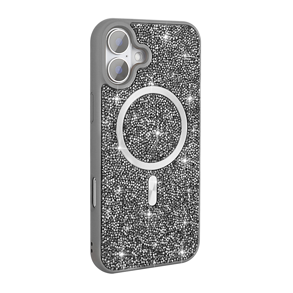 Apple iPhone 16 Plus Case Diamond Design Magsafe Charging Feature Zore Mosaic Silicone Cover - 7