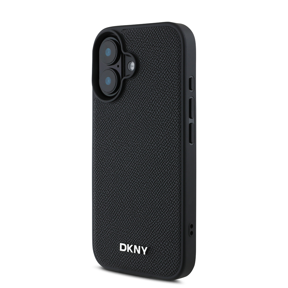 Apple iPhone 16 Plus Case DKNY Original Licensed PU Leather Grained Cover with Metal Logo with Magsafe Charging Feature - 3