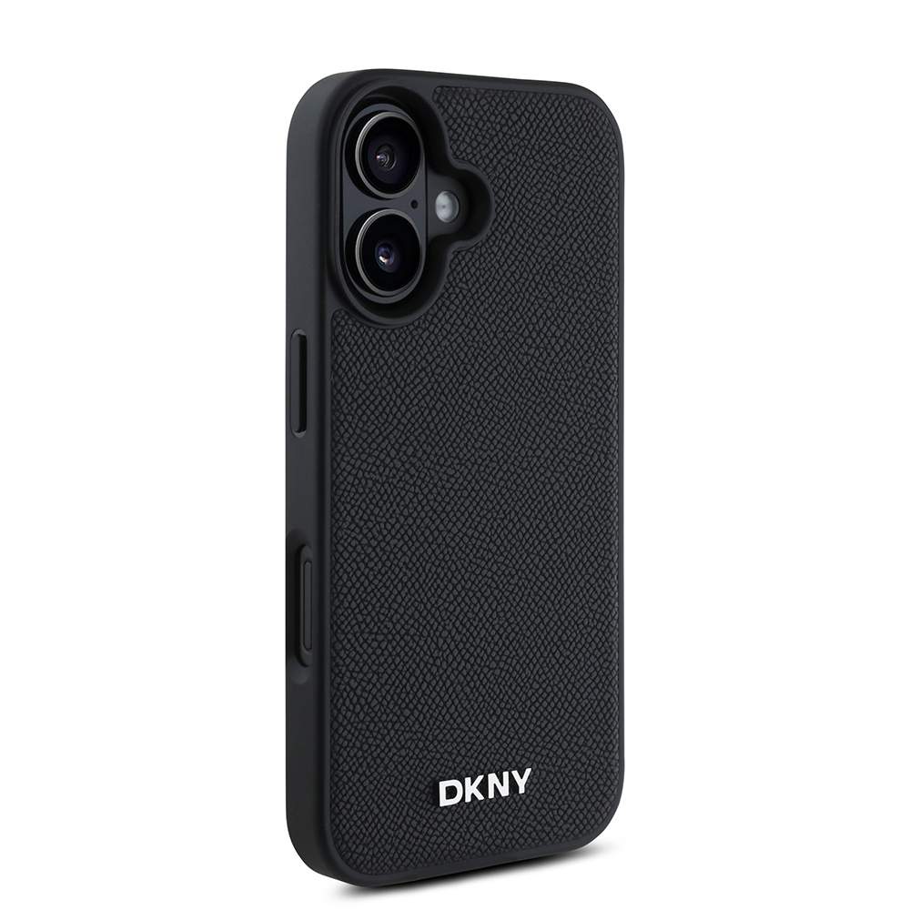 Apple iPhone 16 Plus Case DKNY Original Licensed PU Leather Grained Cover with Metal Logo with Magsafe Charging Feature - 5