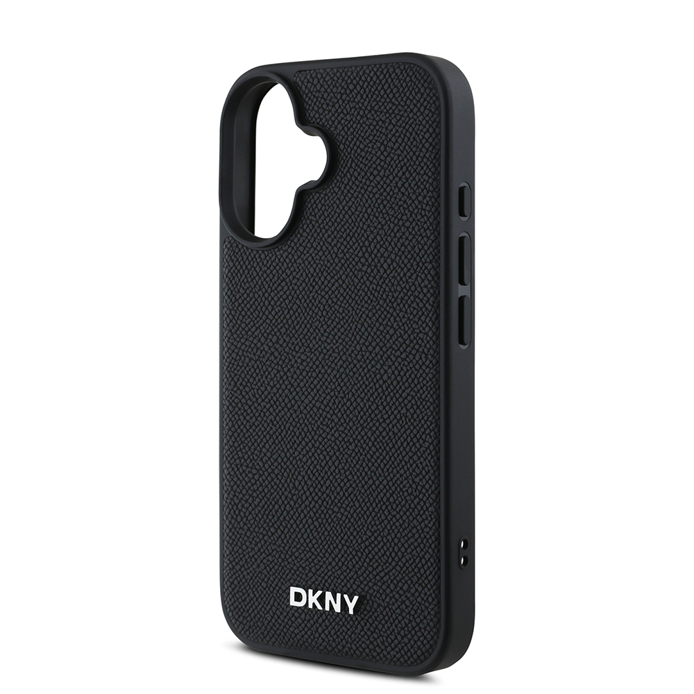 Apple iPhone 16 Plus Case DKNY Original Licensed PU Leather Grained Cover with Metal Logo with Magsafe Charging Feature - 7