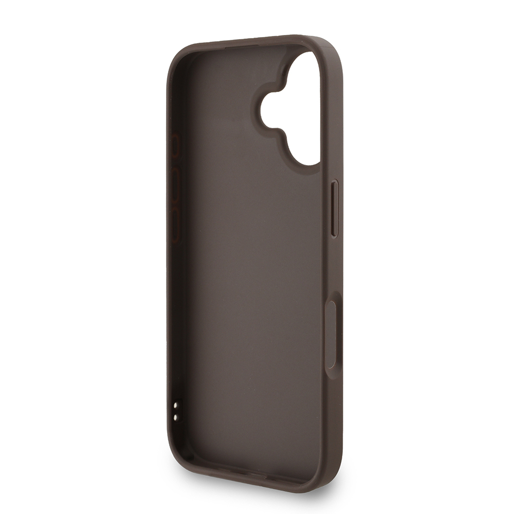 Apple iPhone 16 Plus Case Guess Original Licensed PU Leather Wrist Strap Rope Metal Large 4G and Text Logo Cover - 24