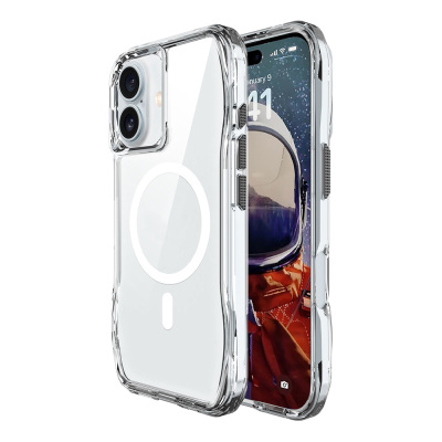 Apple iPhone 16 Plus Case Magsafe Charging Featured Airbag Transparent Zore Incek Cover Şeffaf