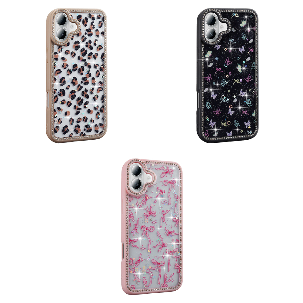 Apple iPhone 16 Plus Case Stone and Glitter Design Zore Azra Cover - 11