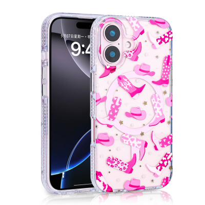 Apple iPhone 16 Plus Case Zore Stilo Cover with Magsafe Charging Feature Pink