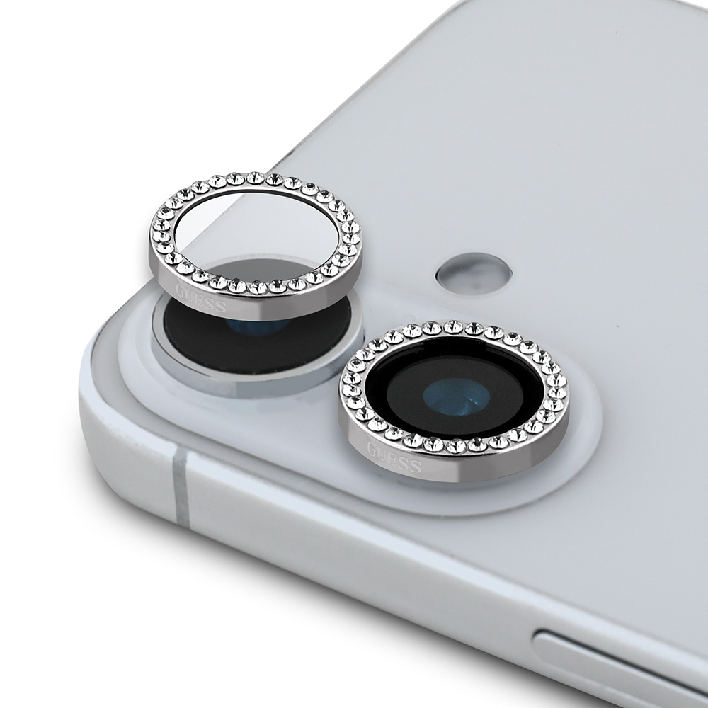 Apple iPhone 16 Plus Guess Original Licensed Rhinestone Screen Protector + Lens Protector 2in1 Accessory Set - 4