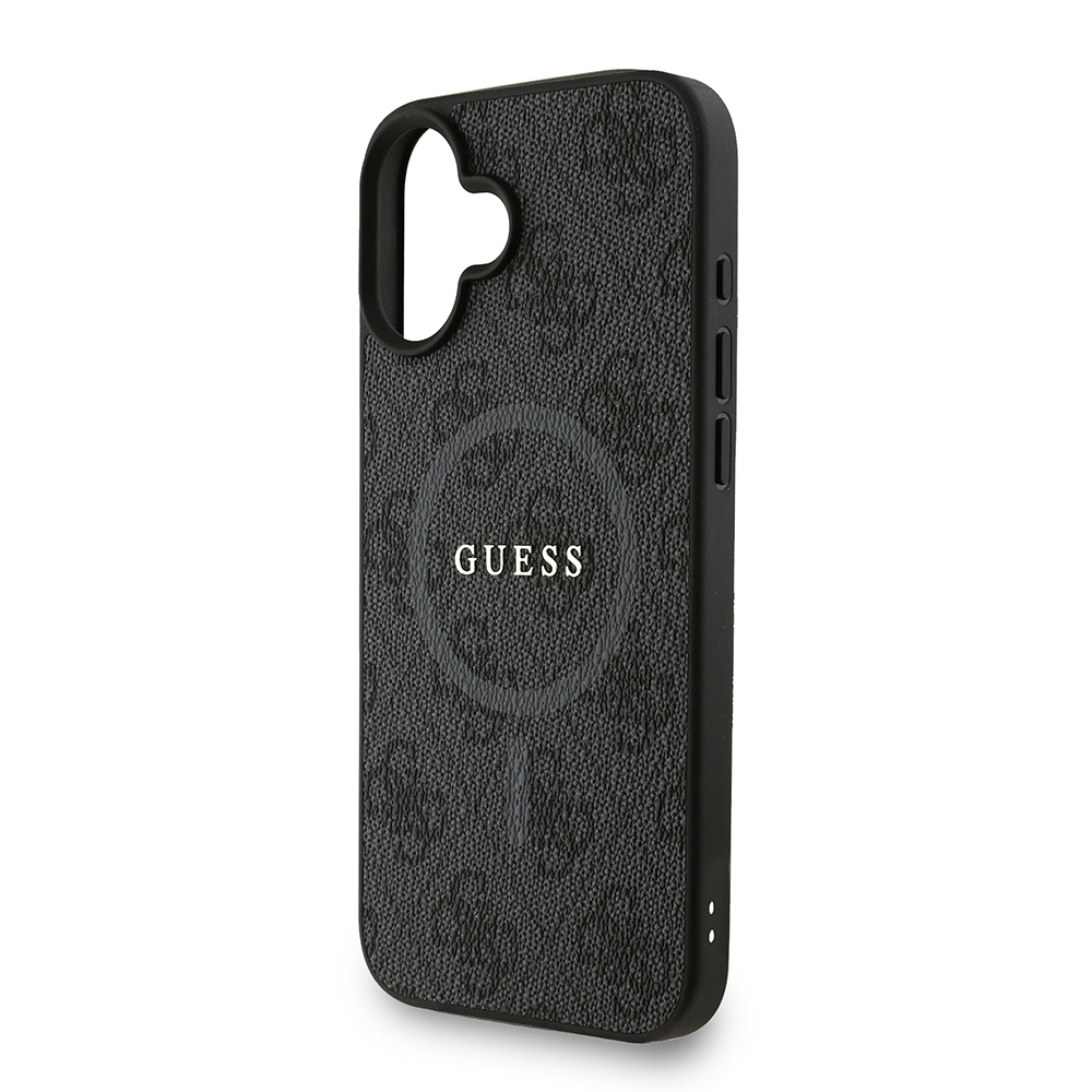 Apple iPhone 16 Plus Kılıf Guess Orjinal Lisanslı M-safe Şarj Özellikli PU Deri Bilek Askı İpli Yazı Logolu Kapak - 23