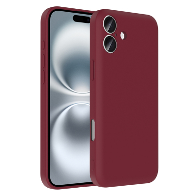 Apple iPhone 16 Plus Kılıf Kamera Korumalı Kartlık Hazneli Zore Vitra Kapak Mürdüm