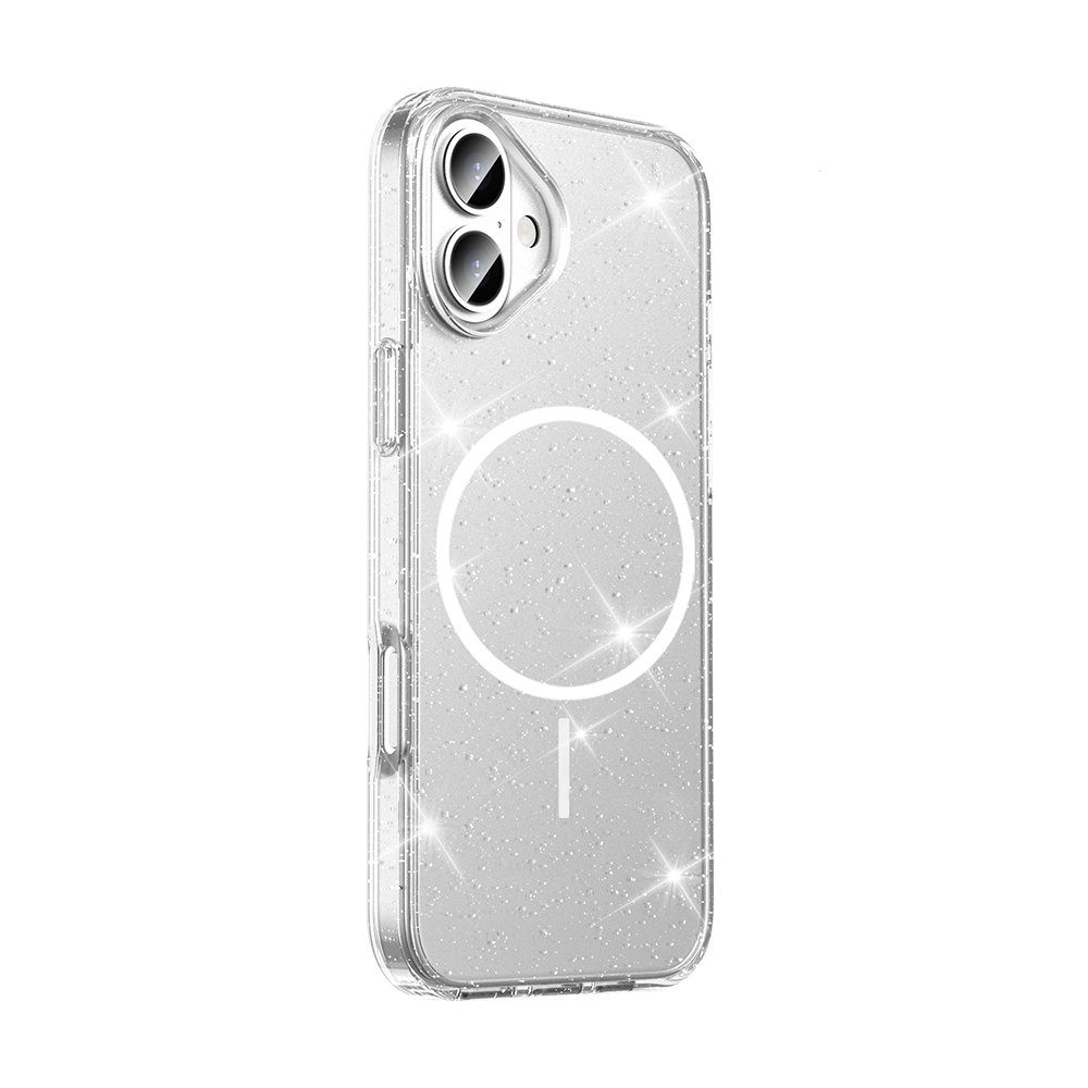 ​Apple iPhone 16 Plus Kılıf M-safe Şarj Özellikli Parlayan Simli Saydam Renkli Zore Maris Kapak - 3