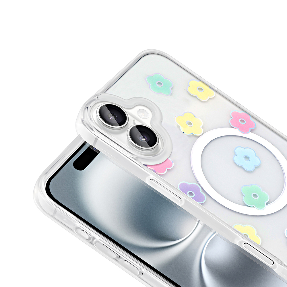 Apple iPhone 16 Plus Kılıf M-Safe Şarj Özellikli Şeffaf Zore Folk Sert Kapak - 12