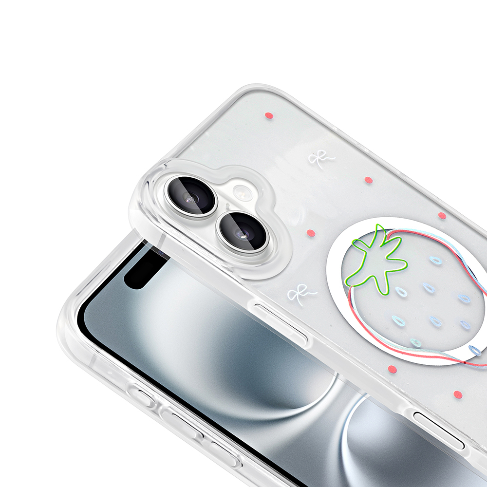 Apple iPhone 16 Plus Kılıf M-Safe Şarj Özellikli Şeffaf Zore Folk Sert Kapak - 14