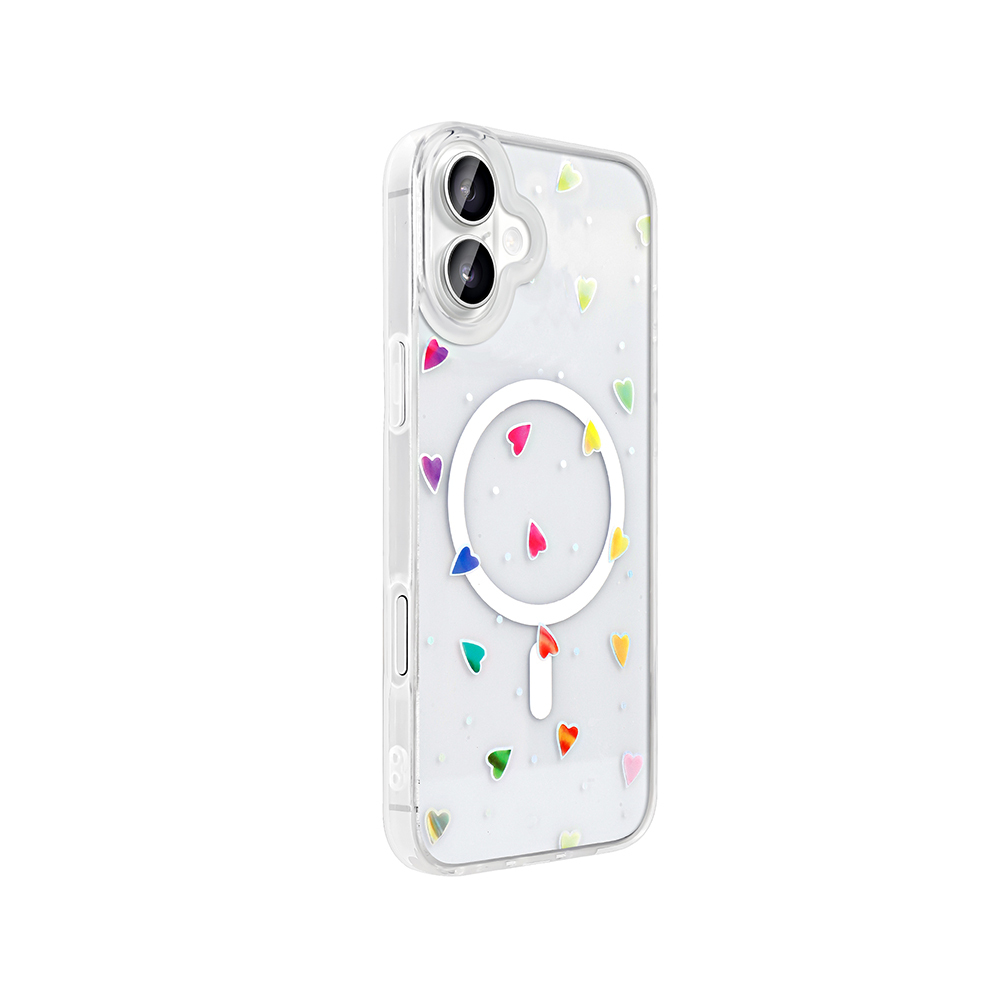 Apple iPhone 16 Plus Kılıf M-Safe Şarj Özellikli Şeffaf Zore Folk Sert Kapak - 15