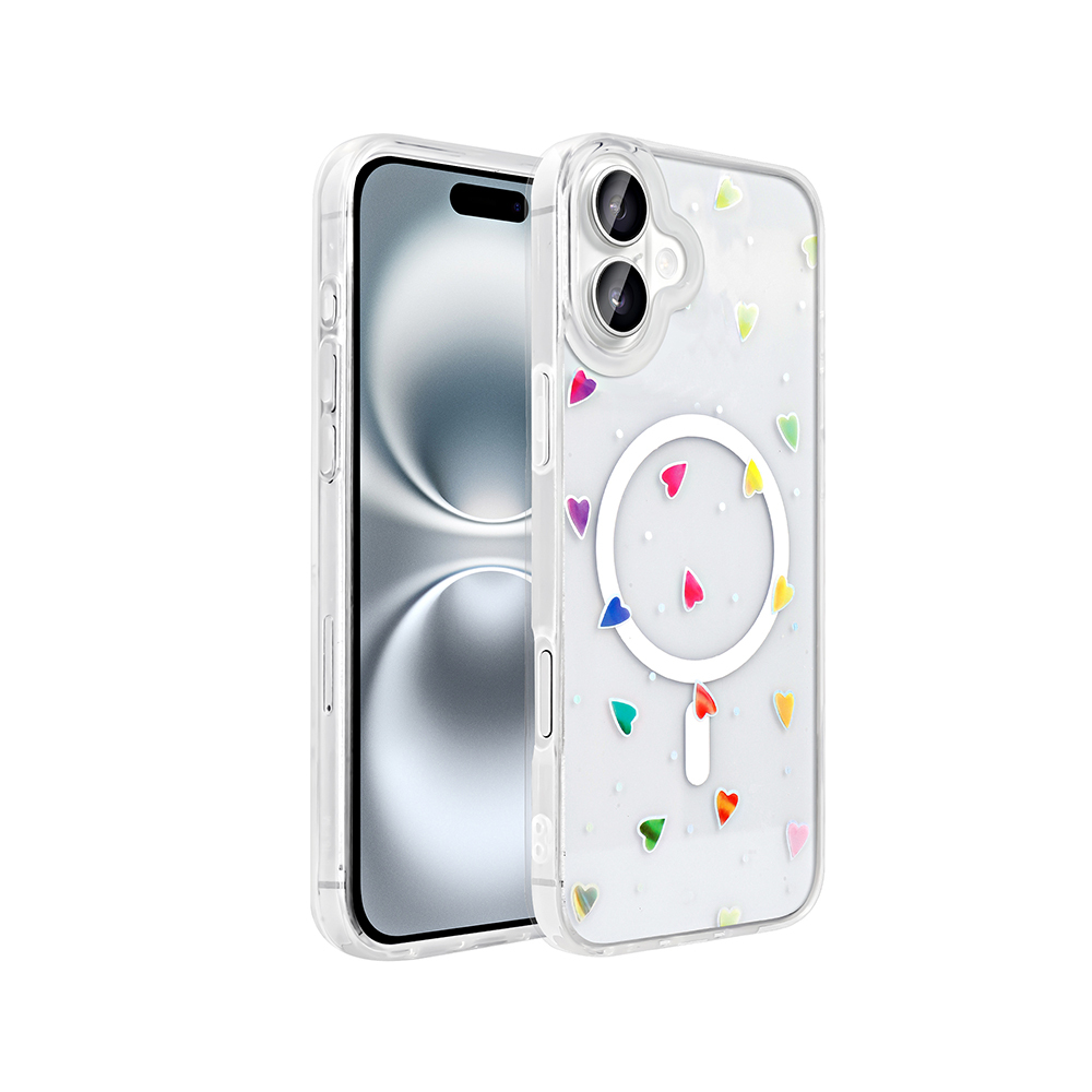 Apple iPhone 16 Plus Kılıf M-Safe Şarj Özellikli Şeffaf Zore Folk Sert Kapak - 3