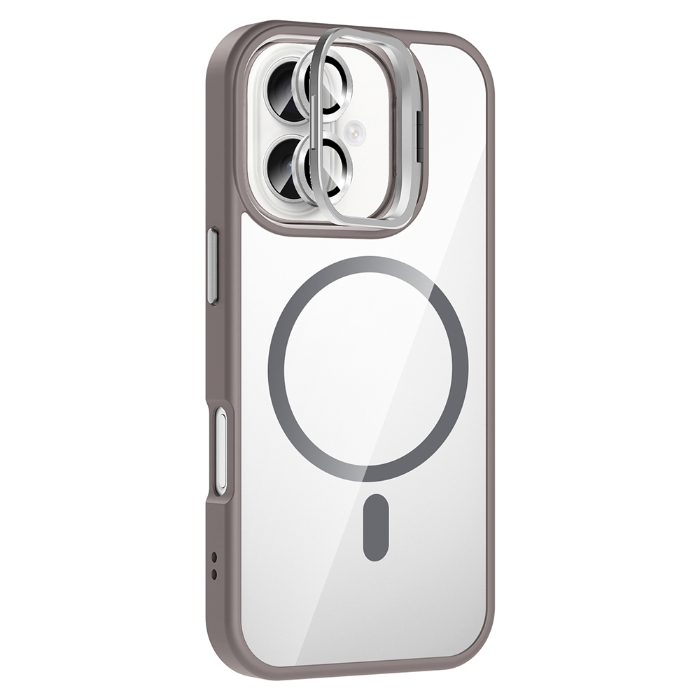 Apple iPhone 16 Plus Kılıf Standlı ve Kamera Lens Hediyeli M-Safe Şarj Özellikli Zore Etro Kapak - 4