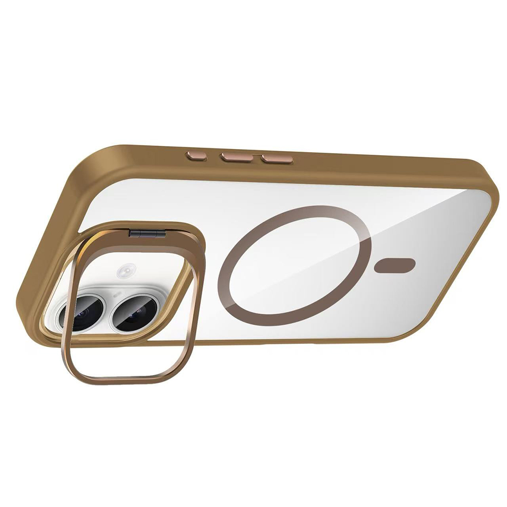 Apple iPhone 16 Plus Kılıf Standlı ve Kamera Lens Hediyeli M-Safe Şarj Özellikli Zore Etro Kapak - 21