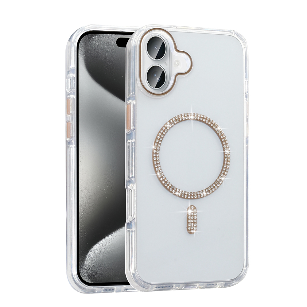 Apple iPhone 16 Plus Kılıf Taşlı Tasarım M-safe Şarj Özellikli Zore Koment Silikon Kapak - 6