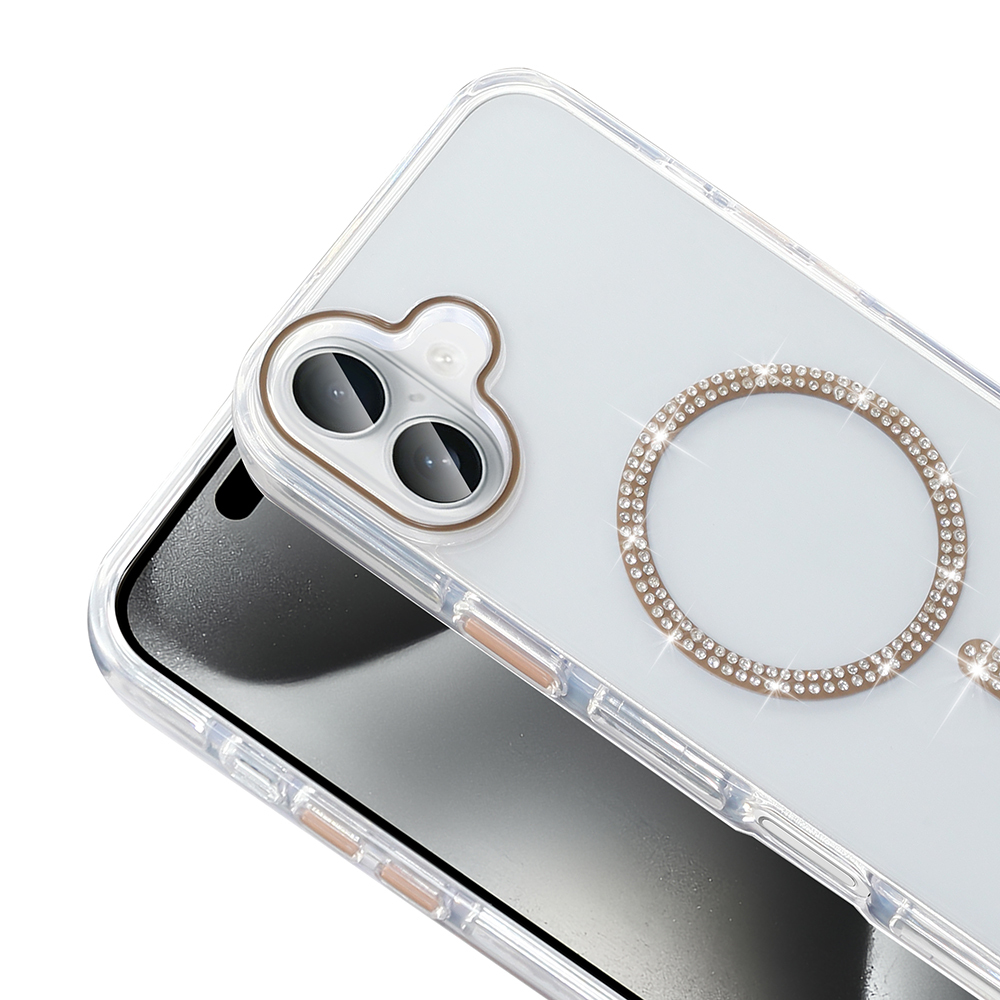 Apple iPhone 16 Plus Kılıf Taşlı Tasarım M-safe Şarj Özellikli Zore Koment Silikon Kapak - 7
