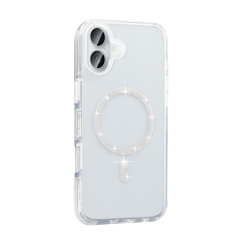Apple iPhone 16 Plus Kılıf Taşlı Tasarım M-safe Şarj Özellikli Zore Koment Silikon Kapak - 5