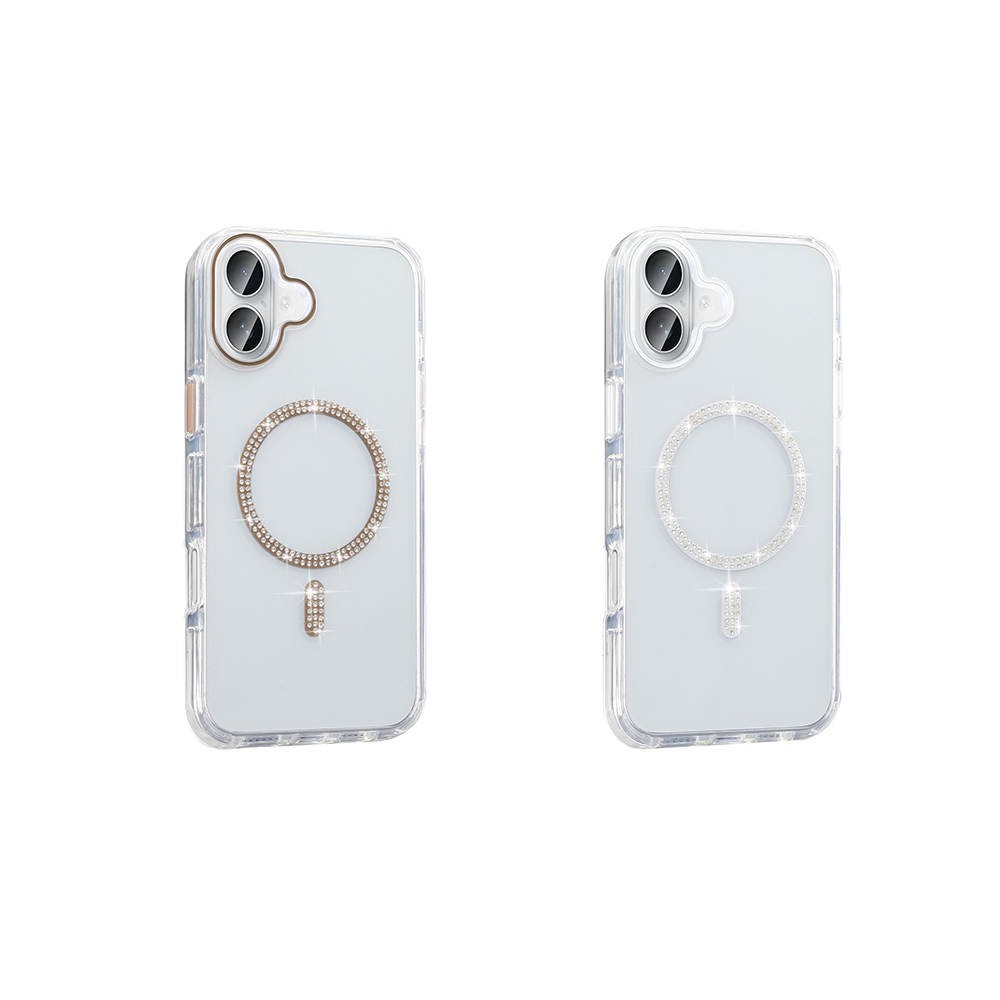 Apple iPhone 16 Plus Kılıf Taşlı Tasarım M-safe Şarj Özellikli Zore Koment Silikon Kapak - 8