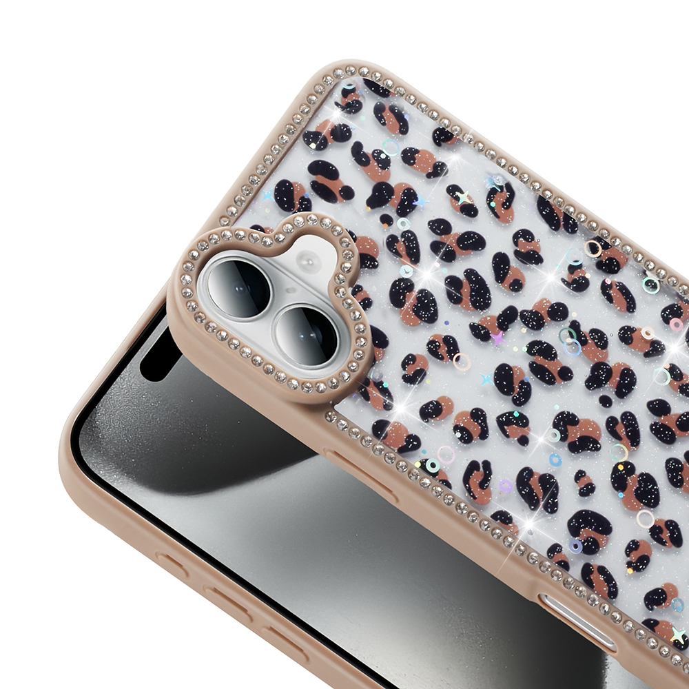 Apple iPhone 16 Plus Kılıf Taşlı ve Simli Tasarım Zore Azra Kapak - 8