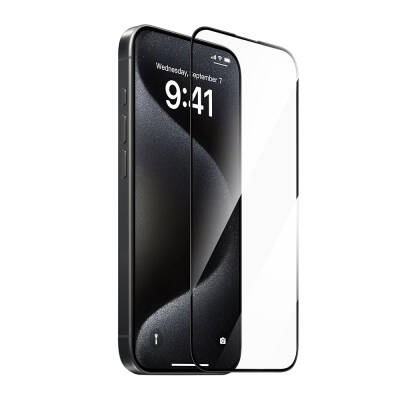 Apple iPhone 16 Plus Wiwu GT-010 Anti-Reflective Polymer Oleophobic Coating Ultra Thin Tempered Glass Screen Protector Black