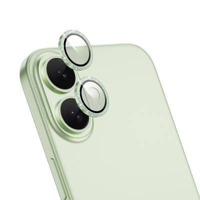 Apple iPhone 16 Plus Wiwu LG-006 Diamond Lens Guard Camera Lens Protector with Easy Application Tool Green