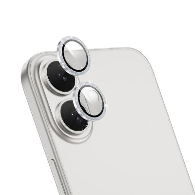 Apple iPhone 16 Plus Wiwu LG-006 Diamond Lens Guard Camera Lens Protector with Easy Application Tool Silver