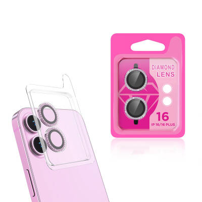 Apple iPhone 16 Plus Zore CL-06 Camera Lens Protector Pink