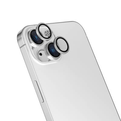 Apple iPhone 16 Plus Zore Safir CL-15 Parmak İzi Bırakmayan Anti-Reflective Kamera Lens Koruyucu Gümüş