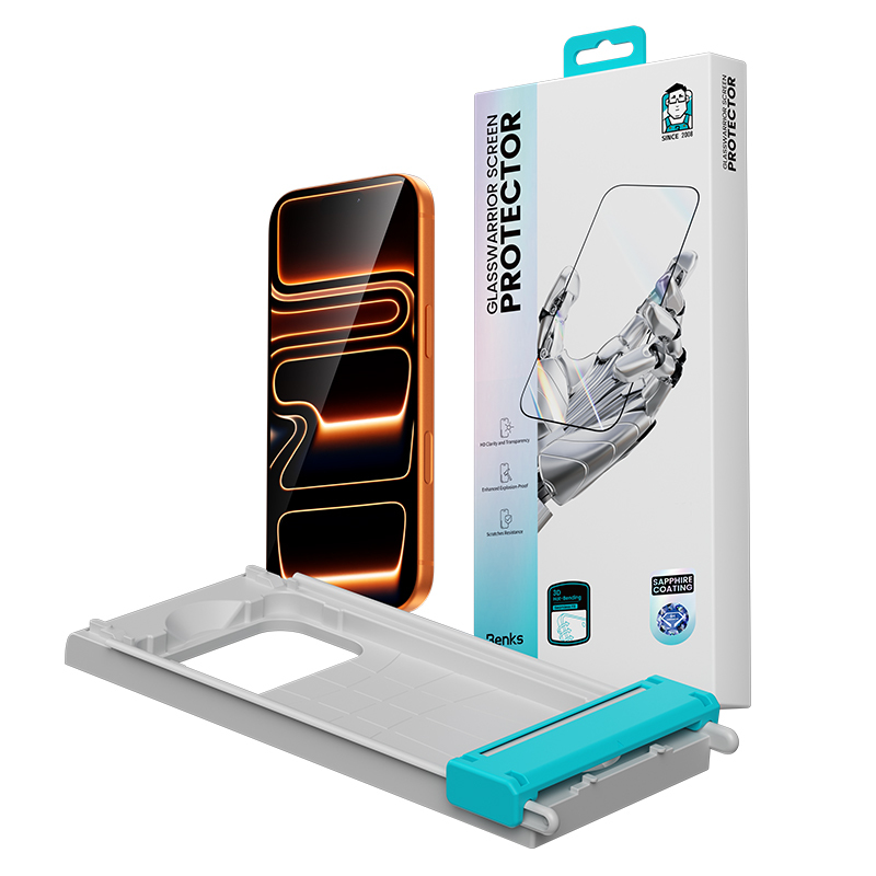 Apple iPhone 16 Pro Benks Glass Warrior 2.0 EZFita Safir Cam Ekran Koruyucu + Kolay Uygulama Aparatı - 15