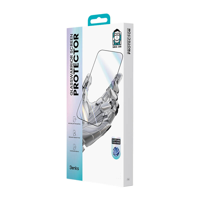Apple iPhone 16 Pro Benks Glass Warrior Safir Coating 0.9mm Kenarları Dayanıklaştırılmış Cam Ekran Koruyucu + Kolay Uygulama Aparatı - 13