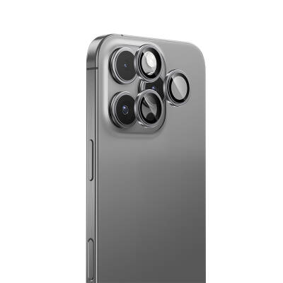 Apple iPhone 16 Pro Benks Parlama Önleyici Glass Warrior Metal Kamera Lens Koruyucu Gümüş