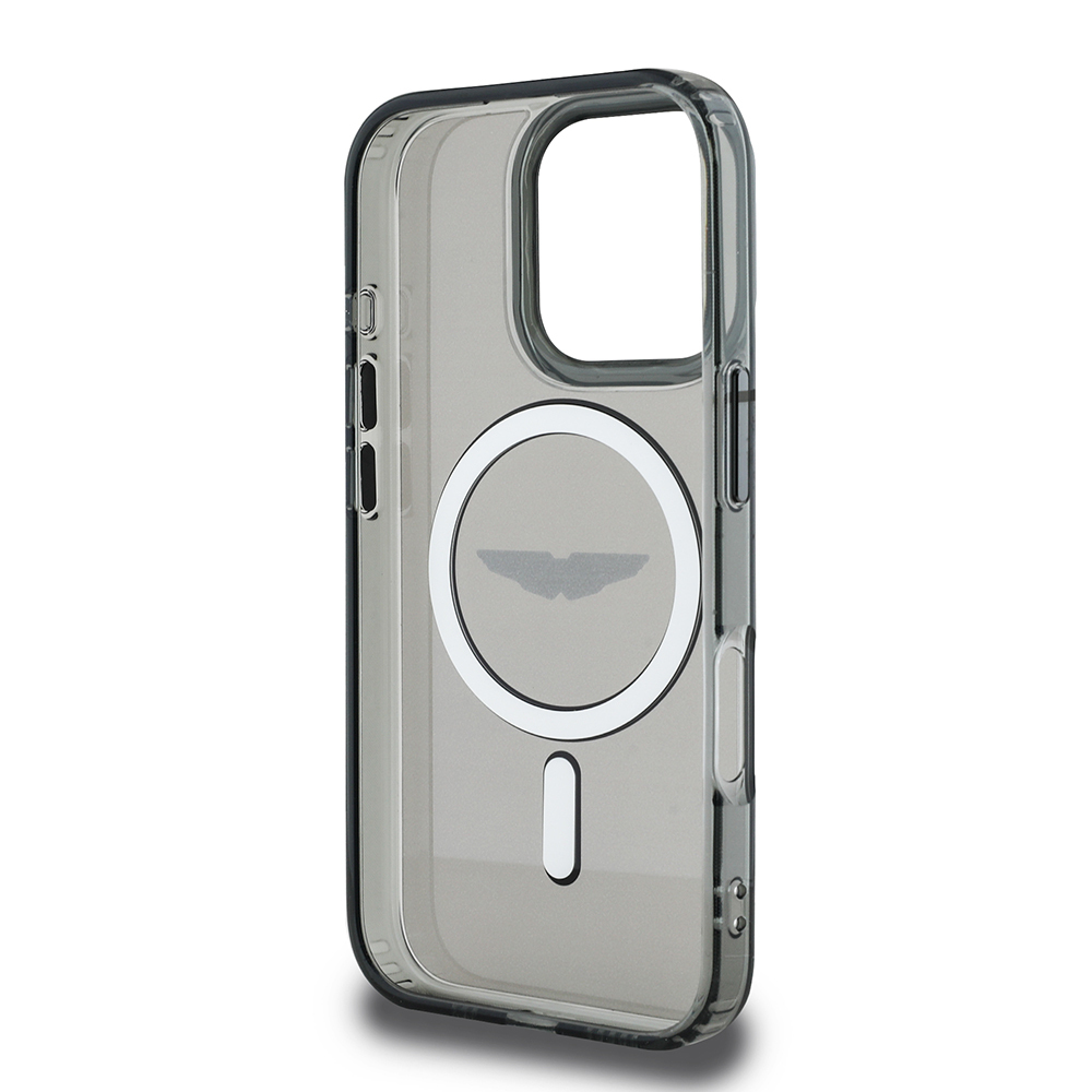 Apple iPhone 16 Pro Case Aston Martin Original Licensed Magsafe Charging Feature IML Printing Logo Frosted Cover - 6