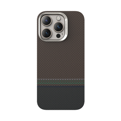 Apple iPhone 16 Pro Case Benks Prestige ArmorAir Kevlar Cover with Carbon Fiber Design with Magsafe Charging Feature Gold