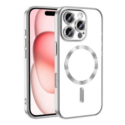 Apple iPhone 16 Pro Case Camera Protected Magsafe Wireless Charging Feature Zore Demre Cover Titanyum