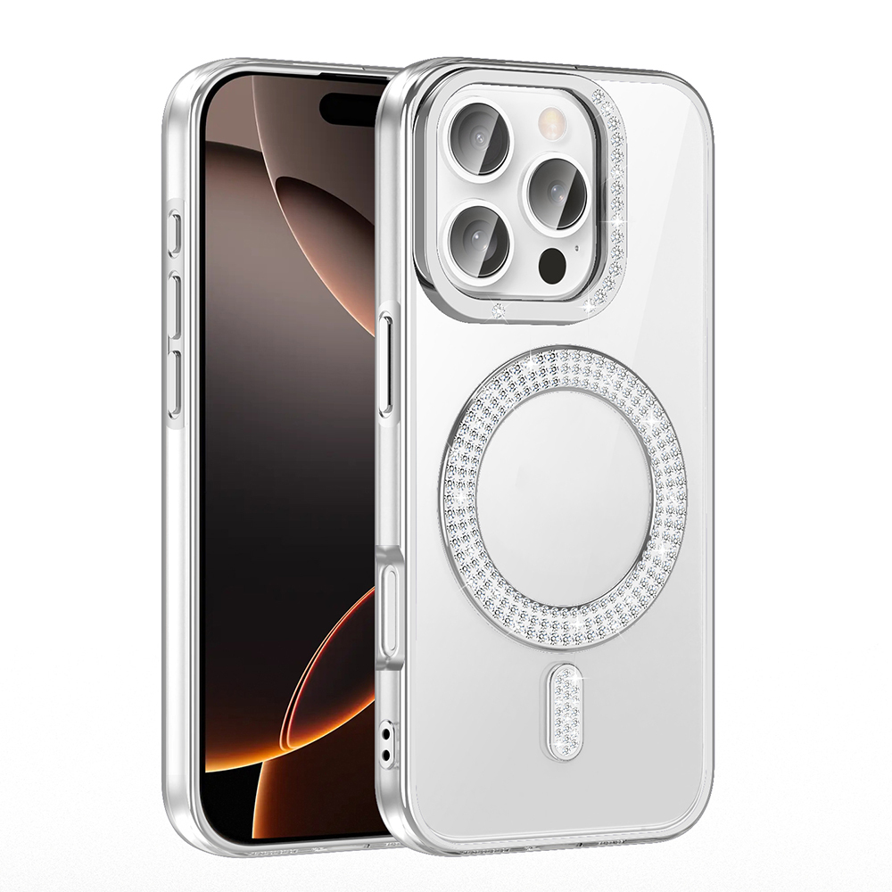 Apple iPhone 16 Pro Case Diamond Stone Design Magsafe Charging Zore Karetta Silicone Cover - 8
