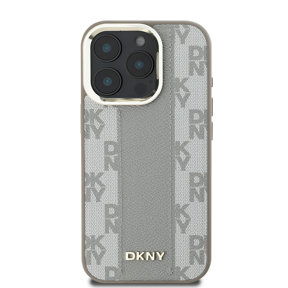 Apple iPhone 16 Pro Case DKNY Original Licensed Magsafe Charging Feature 3D Printed Checkered Pattern Cover - 10