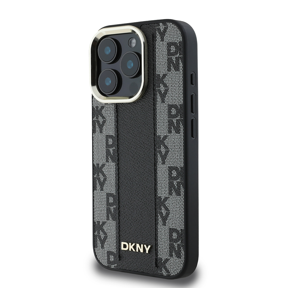 Apple iPhone 16 Pro Case DKNY Original Licensed Magsafe Charging Feature 3D Printed Checkered Pattern Cover - 11