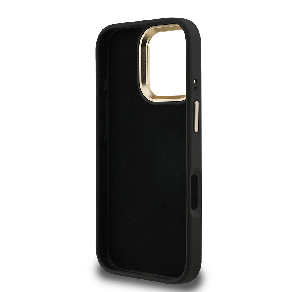 Apple iPhone 16 Pro Case Guess Original Licensed PU Leather 4G Patterned Metal Big 4G and Text Logo Camera Stand Cover - 25