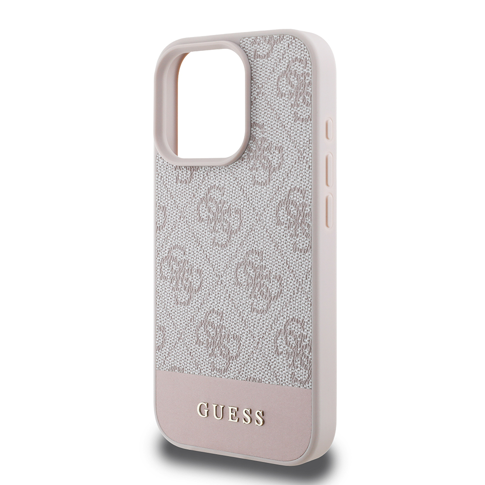 Apple iPhone 16 Pro Case Guess Original Licensed PU Leather Stripe Logo Design Cover - 9