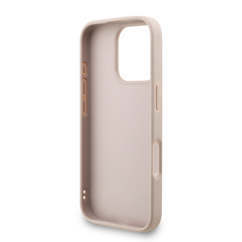 Apple iPhone 16 Pro Case Guess Original Licensed PU Leather Wrist Strap Rope Metal Large 4G and Text Logo Cover - 17