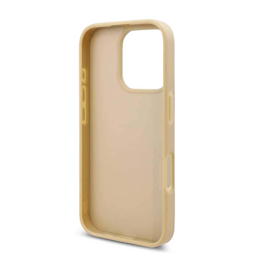 Apple iPhone 16 Pro Case Guess Original Licensed Stone Back Surface Triangle Logo Cover - 18