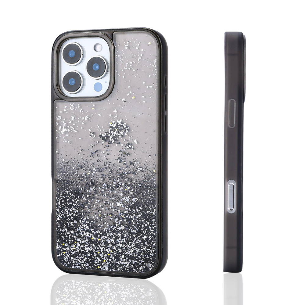 Apple iPhone 16 Pro Case Liquid Silvery Transparent Back Surface Zore Keto Silicone Cover - 5