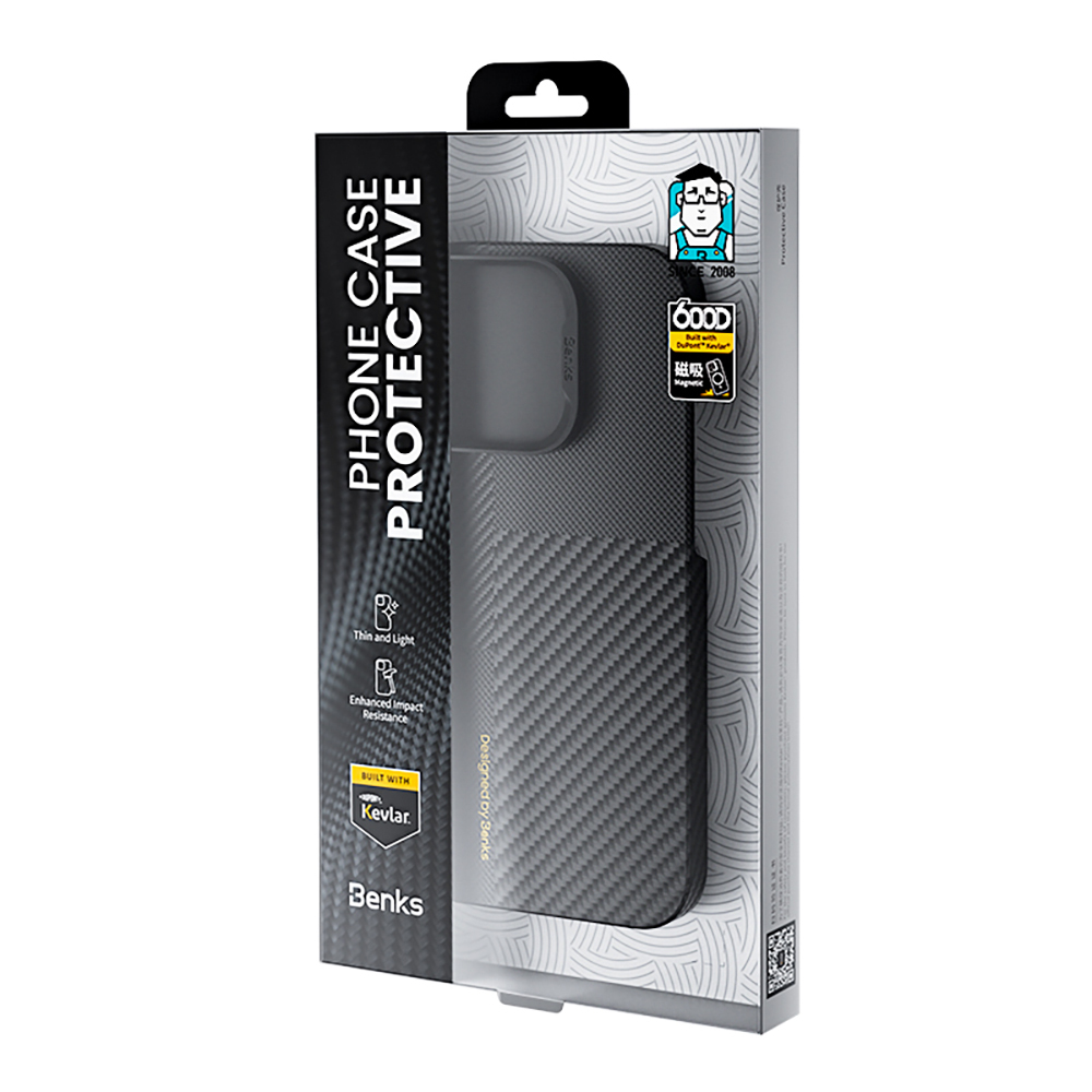 Apple iPhone 16 Pro Case M-safe Charging Carbon Fiber Metal Camera Frame Benks Montage ArmorAir Kevlar Cover - 12